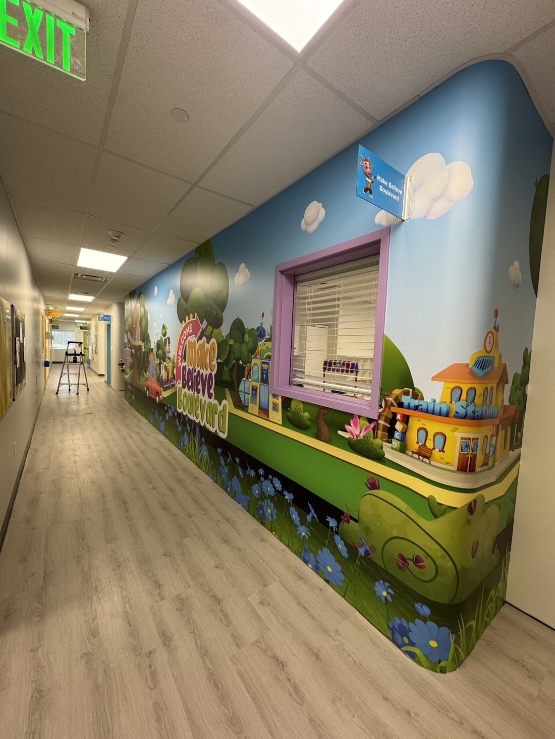 “Make Believe Boulevard” wall mural, large format