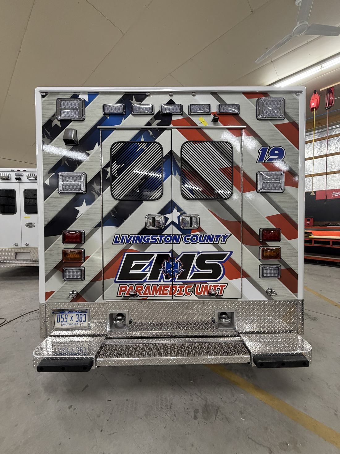 Livingston County EMS. Paramedic unit reflective striping