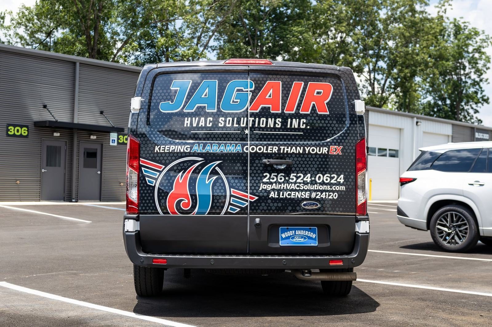 JagAir HVAC Solutions van wrap installed by Good Graphics Co.